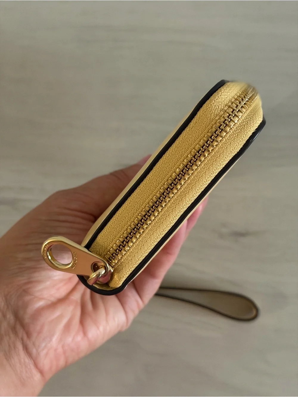 Coach leather zip